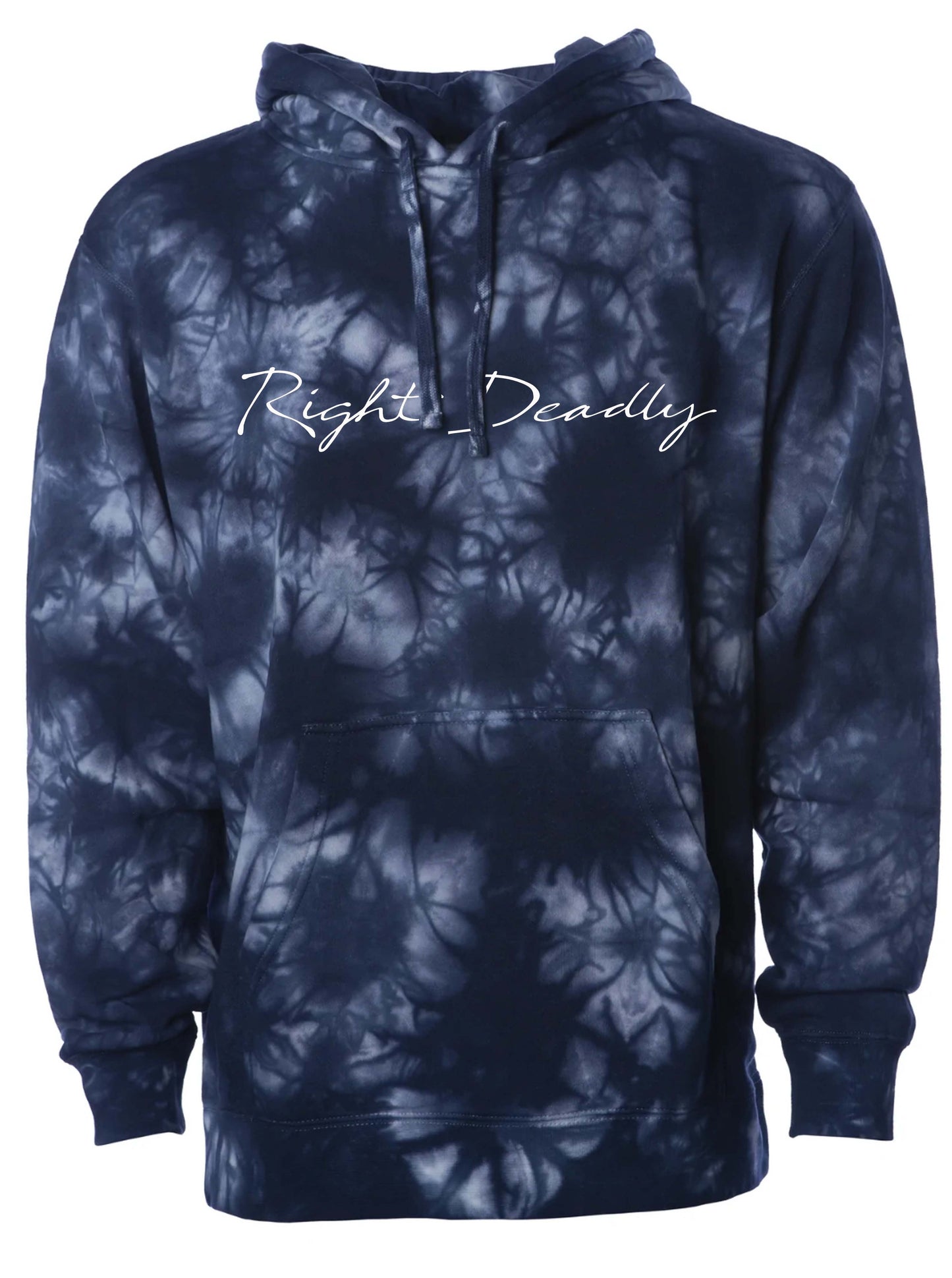 Right Deadly Tie Dye - White Ink on Navy